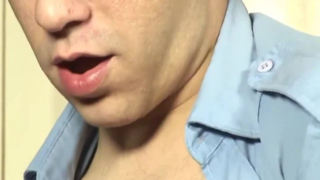 Latino boy face spermed