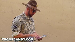 Troop candy drill sergeant dustin steel knocks off his soldiers' asses