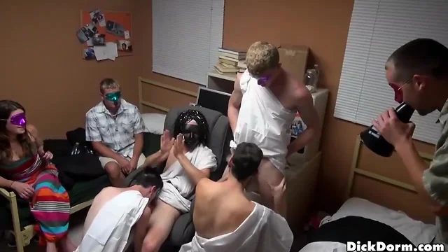 Amateurish college roomies having fun in dorm realitydudes
