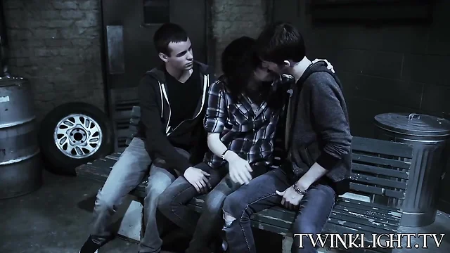 Three teen gays making out before anal shagging hardcore