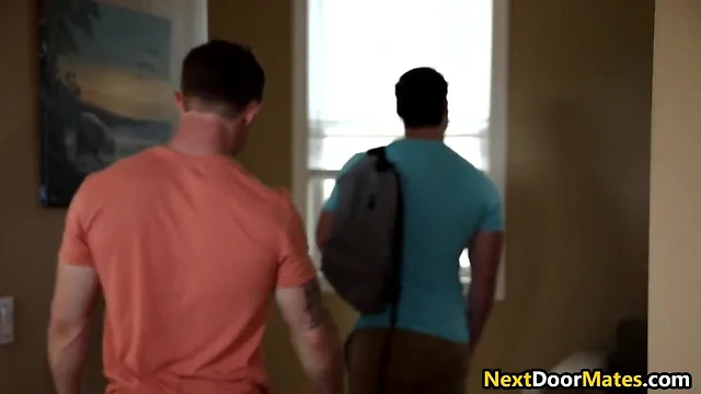 Hot step brothers fuck their gay friend in triplet
