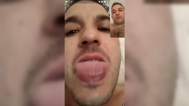 Hot sporty guy wank off and finger his backside in videocall