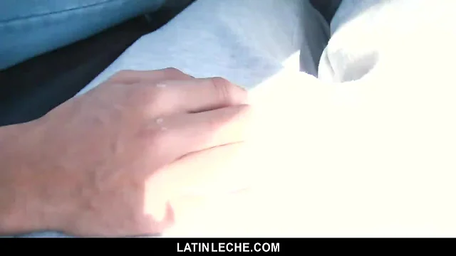 Latinleche sugary twink sucks cameraman’s penis in a car for some cash