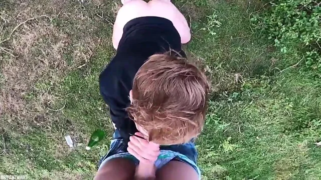 Smooth twink has anal outdoors
