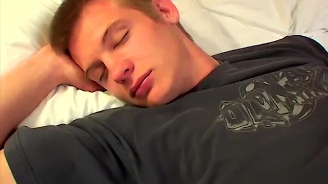 Boy wakes his sleepy friend up for some dirty blowjob