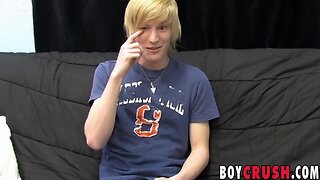 Barely legal boy is eager to wank his cock on the casting