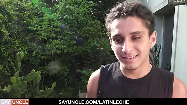 Latinleche lovely latino twink with green eyes riding camera guy