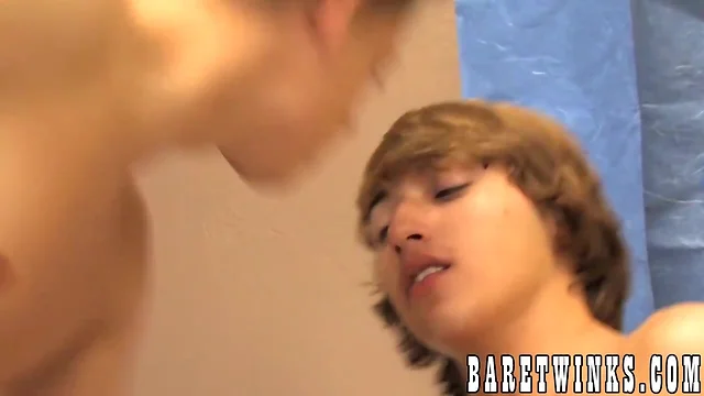 Teenage homosexual gives a cock sucking and then barebacks his lover