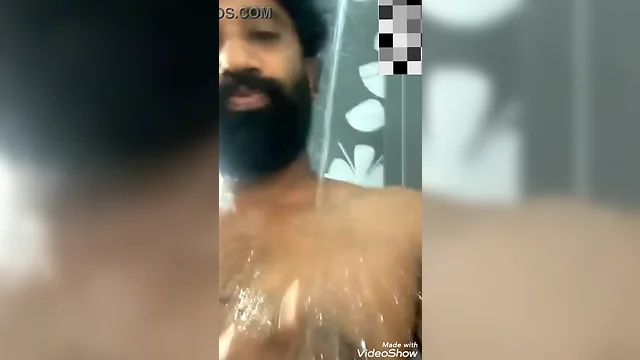 Indian beard chocolate penis spunk in shower