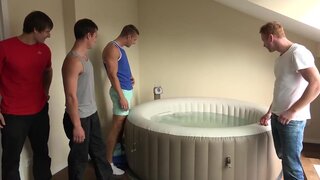 Four guys fuck with no condoms at williamhiggins stroke party
