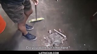 Amateurish spanish latin maintenance guy paid cash for fuck