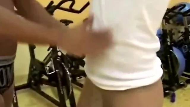 Sexy guys work out in pantie hose