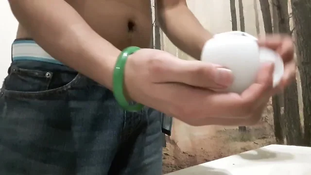 Tenga egg masturbaiting dildo