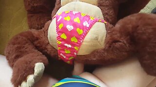 Hot Tarzan Hunk Shoots Cum on Disney Plush: Bikini, Boxer, Panties & Plushie!