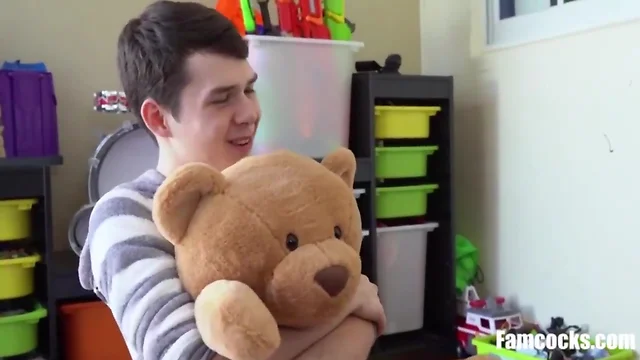 Papa teaches son to fuck his new doll