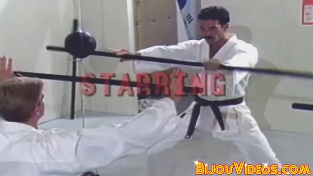 Karate hunk pounded bareback before his body is spunk-showered