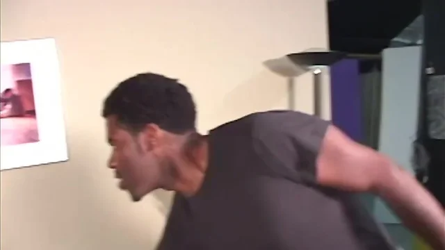 Haired middle senior man gets pounded by blacks