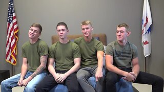 Savage army foursome condomless fuck each other activeduty