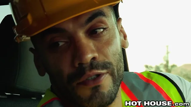 Construction worker arad winwin bangs excited hunk hothouse