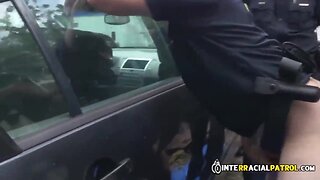 Gay excited cops have wild sex with car thief after being caught.