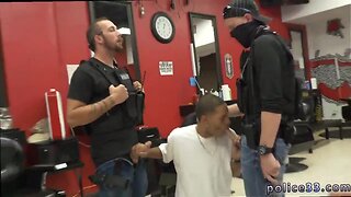 A Wild and Intense Interracial Group Session: Police Officer in Uniform Giving Blowjobs