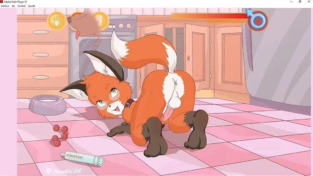 Furry pet fox sex dildo