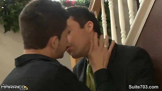 Playful married male gives head to a gay