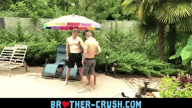 Agitated brothers lick and fuck their hot bum latino cousin