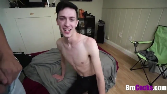 Thin boy blackmailed by ripped oriental huge brother