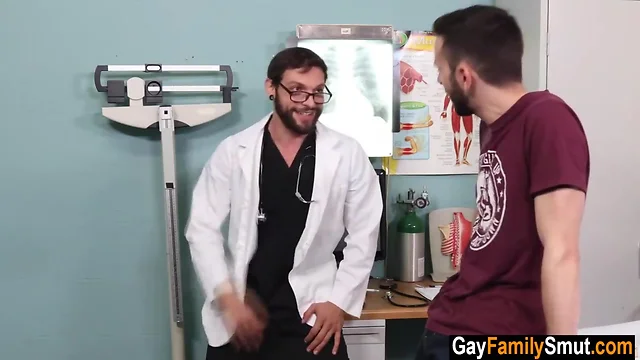 Gay doctor examines his cousin's bum