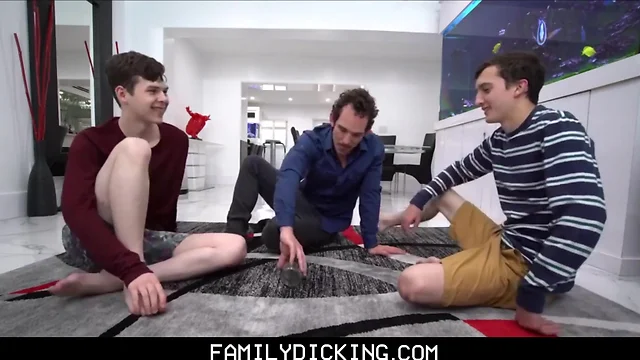 Wild Threesome with Two Young Twinks and Stepdad: Big Dicks, Blowjobs, and More!