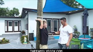 Tied up boy nephew johnny hunter pounded by hot uncle jax thirio outdoors