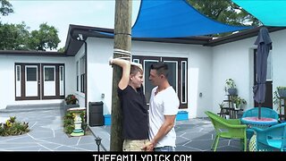 Tied up boy nephew johnny hunter pounded by hot uncle jax thirio outdoors