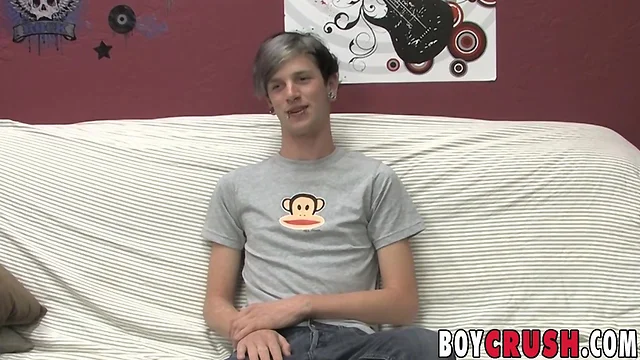 Thin teenager danny tyler interviewed before solo jacking