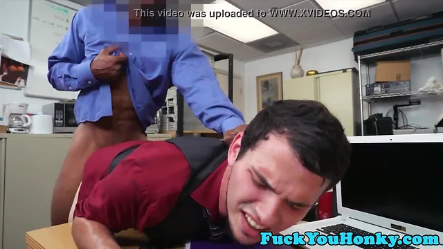 Office jock bent over desk for anal