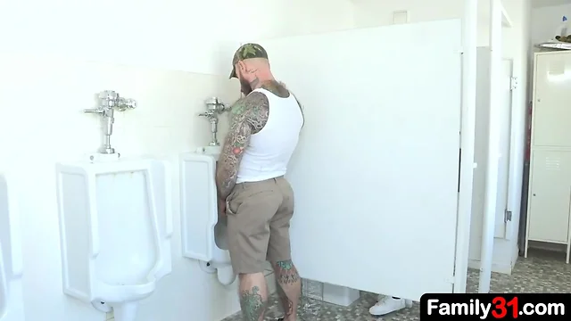 Breaking All Taboos: Stepdad & Stepson`s First Bathroom Fuck