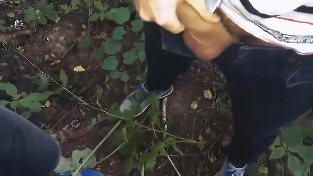 Guys fuck a friend in the woods