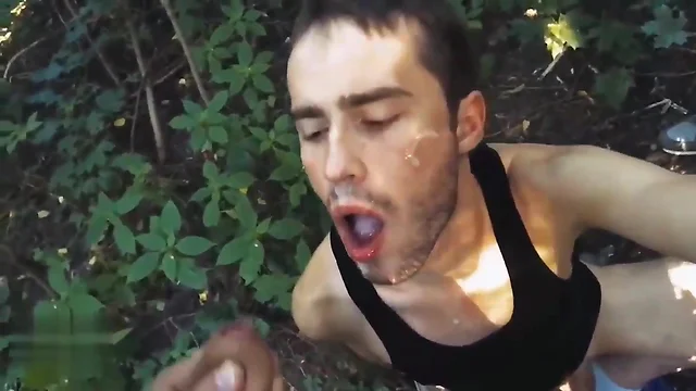 Guys fuck a friend in the woods