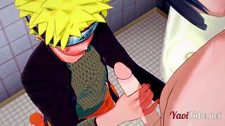 Hot Anime Threesome: Blonde & Naruto Cosplayer, Big Dicks, Anal, Blowjobs & Creampie!