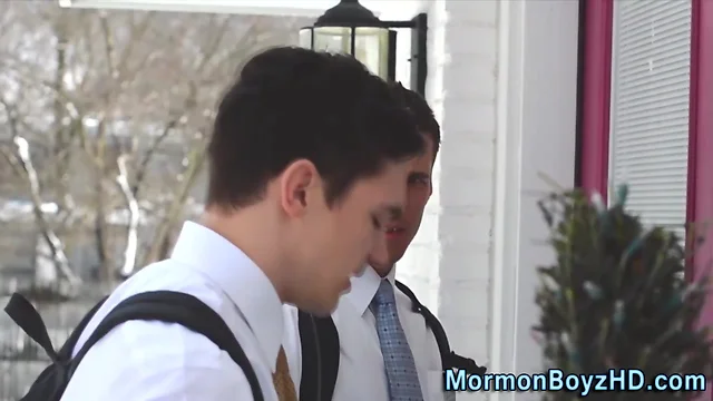 Muscled mormon sprays semen