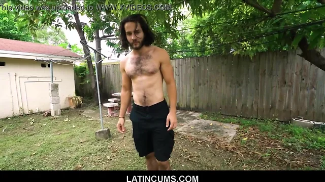Straight latin jock twink banged outdoors for cash by filmmaker pov