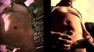 Wild Bear Dad`s Extreme Outdoor Orgasm: A Cumshot & Cum Eating Finale!