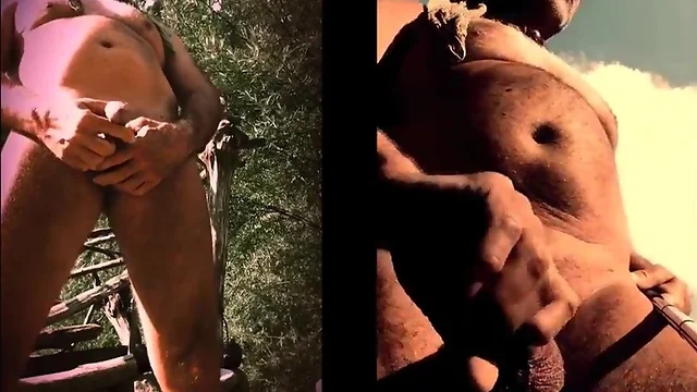 Wild Bear Dad`s Extreme Outdoor Orgasm: A Cumshot & Cum Eating Finale!