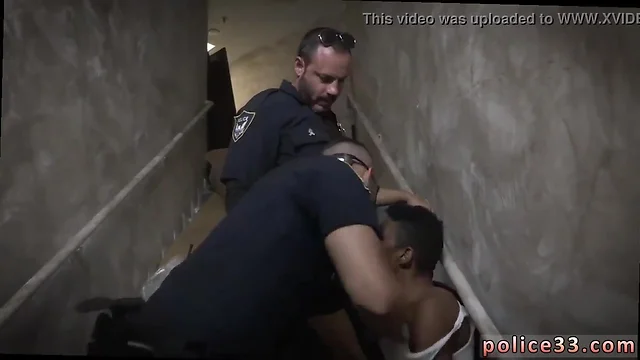 Cops get cocksucking by gay guy suspect on the run, gets deep pecker