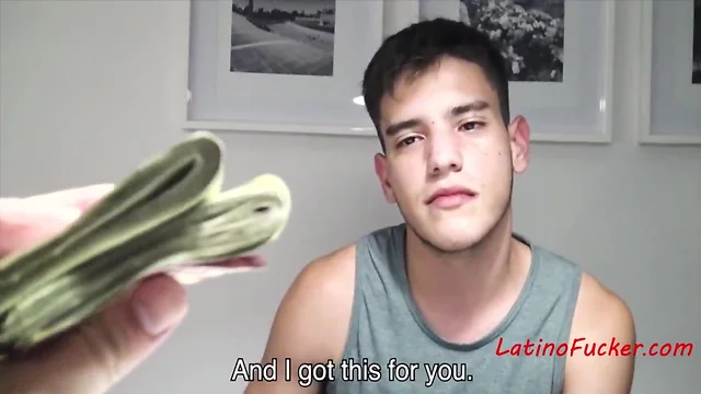 Straight latino young twink goes gay to earn college fee