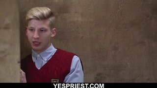 Hung blonde church teenager knocked off in confessional by priest