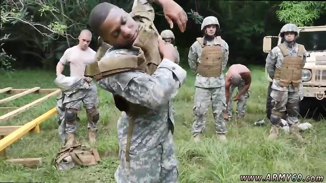 A Steamy Outdoor Session: Sexy Black Soldier Gets Bigcock Serviced