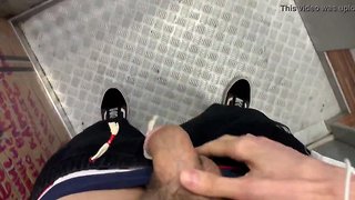 Stuck in an elevator for public handjob my first time in elevator