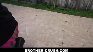Small stepbrother teaches how to suck and ride with no condoms