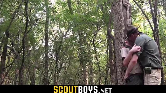 Nice 18yo boy tiny butt pounded hardcore holding tree-scoutboys.net